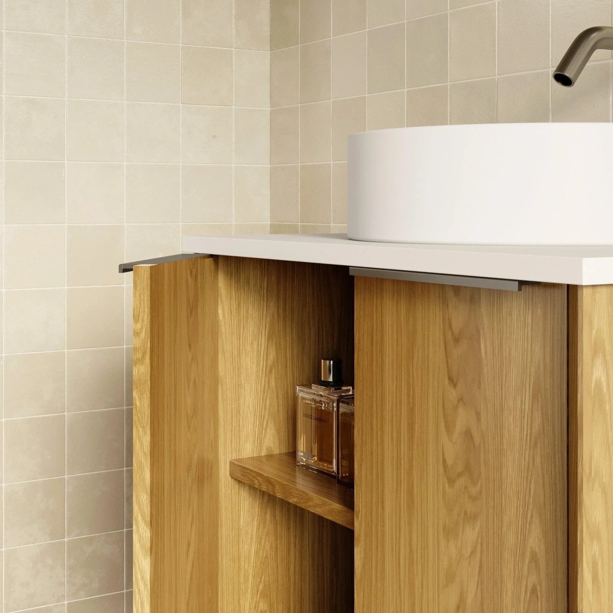 Milano Flow Flat 1200mm Wall Hung Vanity Natural Oak - Ideal Bathroom CentreFLO1200OAKFLO1200D3CCentre Basin