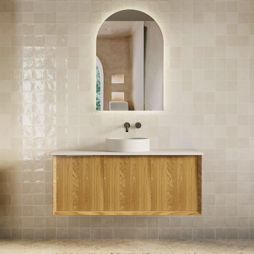 Milano Flow Flat 1200mm Wall Hung Vanity Natural Oak - Ideal Bathroom CentreFLO1200OAKFLO1200D3