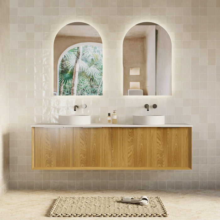 Milano Flow Flat 1800mm Wall Hung Vanity Natural Oak - Ideal Bathroom CentreFLO1800OAKFLO1800D3