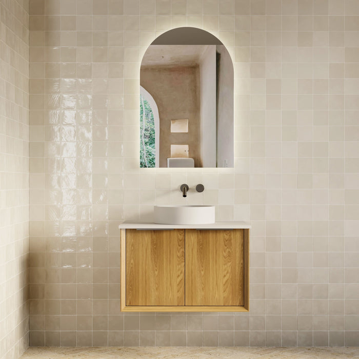 Milano Flow Flat 750mm Wall Hung Vanity Natural Oak - Ideal Bathroom CentreFLO750OAKFLO750D3