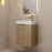 Milano Flute 460mm Small Space Vanity - Natural Oak - Ideal Bathroom Centre4525WHR - OAK+MINI4525WH - OAK+TOP4525 - GWWall HungRight Hand HingeGloss White