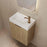 Milano Flute 460mm Small Space Vanity - Natural Oak - Ideal Bathroom Centre4525WHR - OAK+MINI4525WH - OAK+TOP4525 - GWWall HungRight Hand HingeGloss White