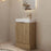 Milano Flute 460mm Small Space Vanity - Natural Oak - Ideal Bathroom Centre4525FSR - OAK+MINI4525WH - OAK+TOP4525 - GWFreestandingRight Hand HingeGloss White