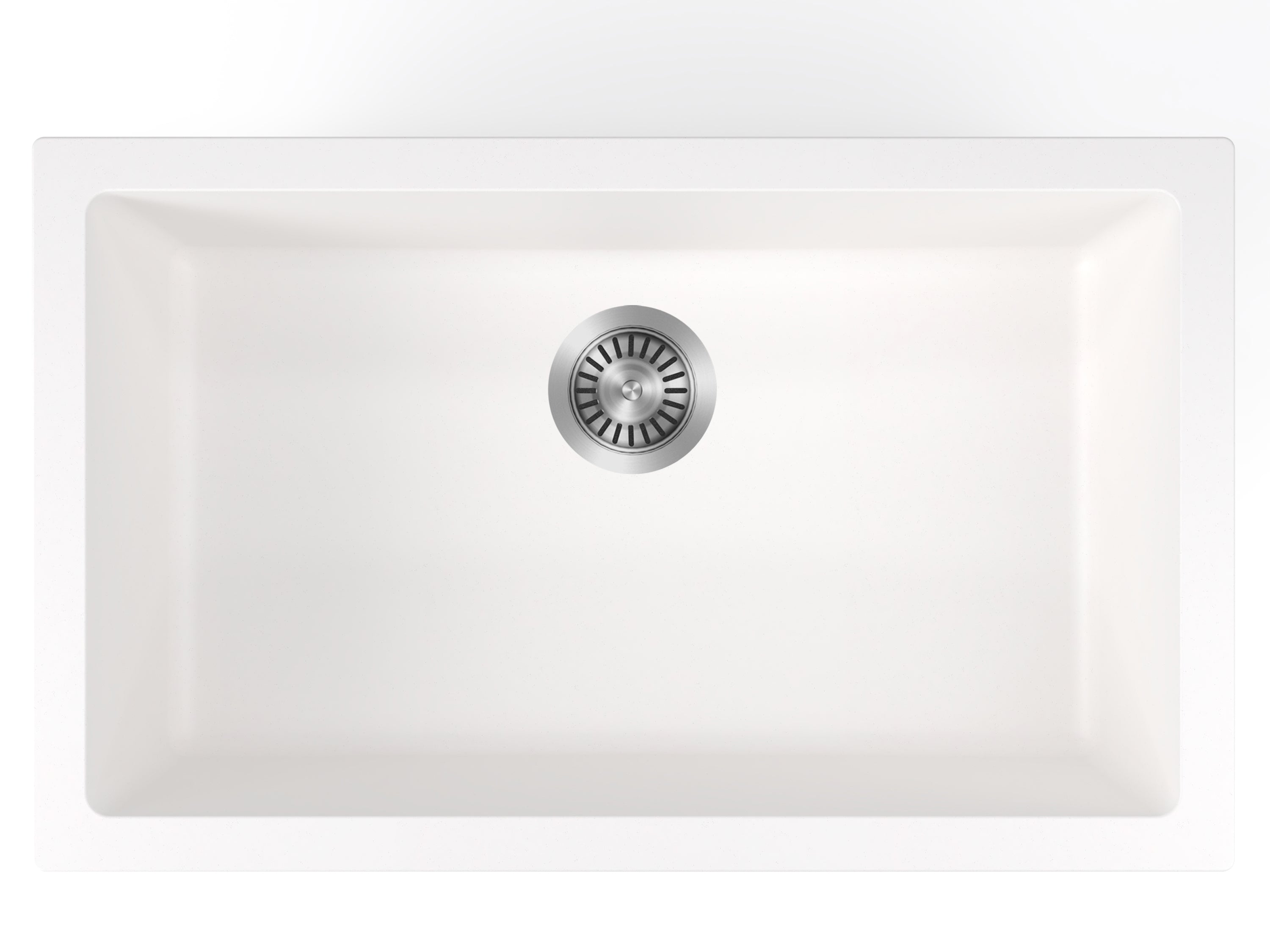 Milano Granite 750mm Single Bowl White Sink White