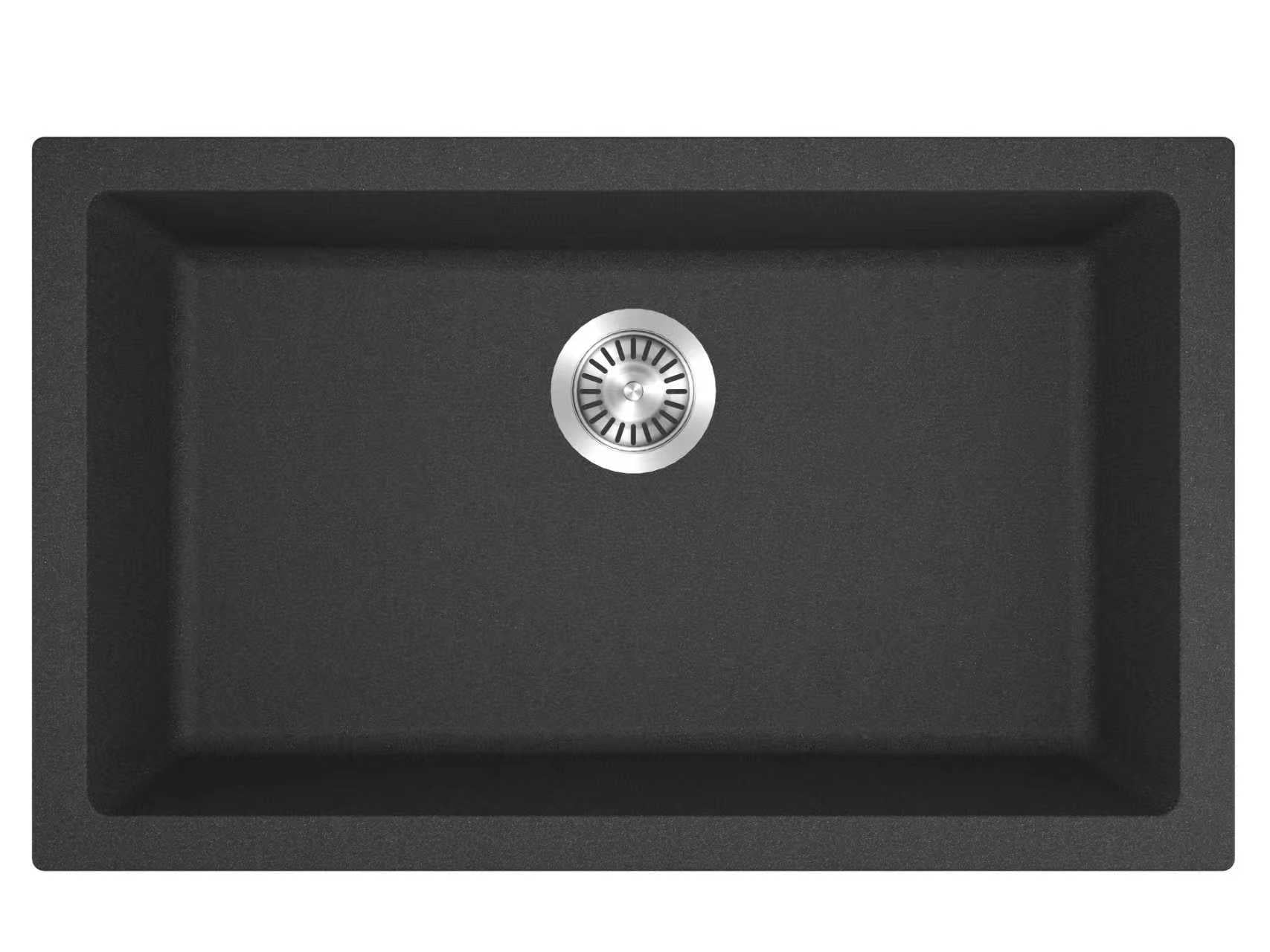 Milano Granite 750mm Single Bowl  Black Sink