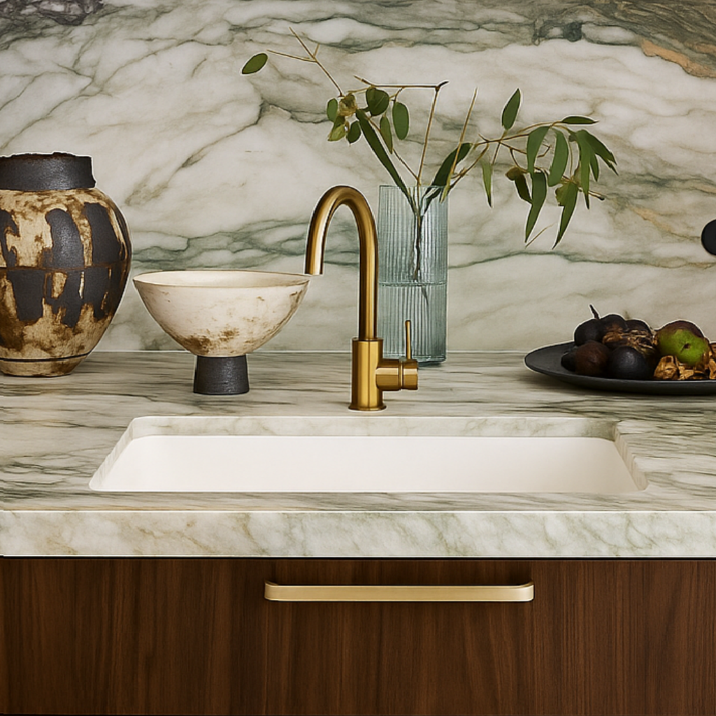 Milano Granite 750mm Single Bowl White Sink White