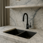 Milano Granite 800mm Double Bowl Black Sink