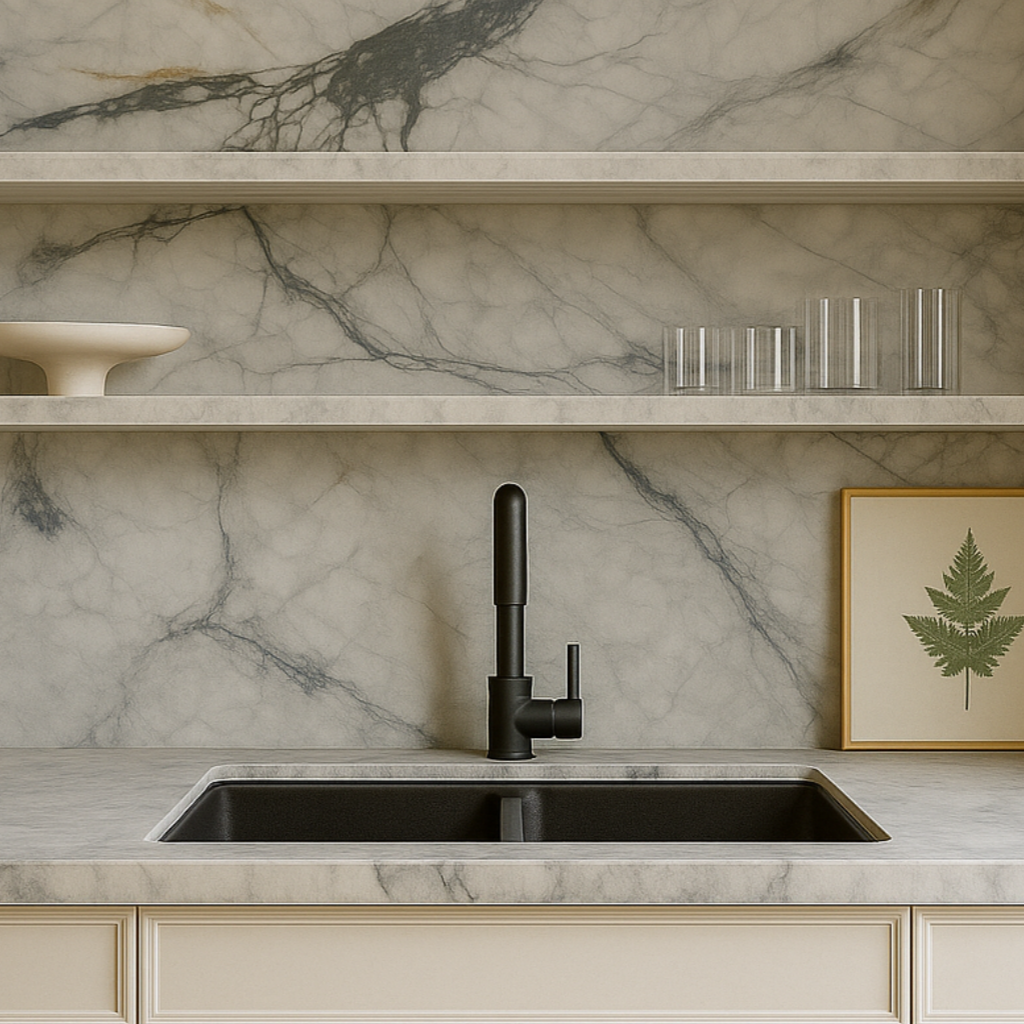 Milano Granite 800mm Double Bowl Black Sink