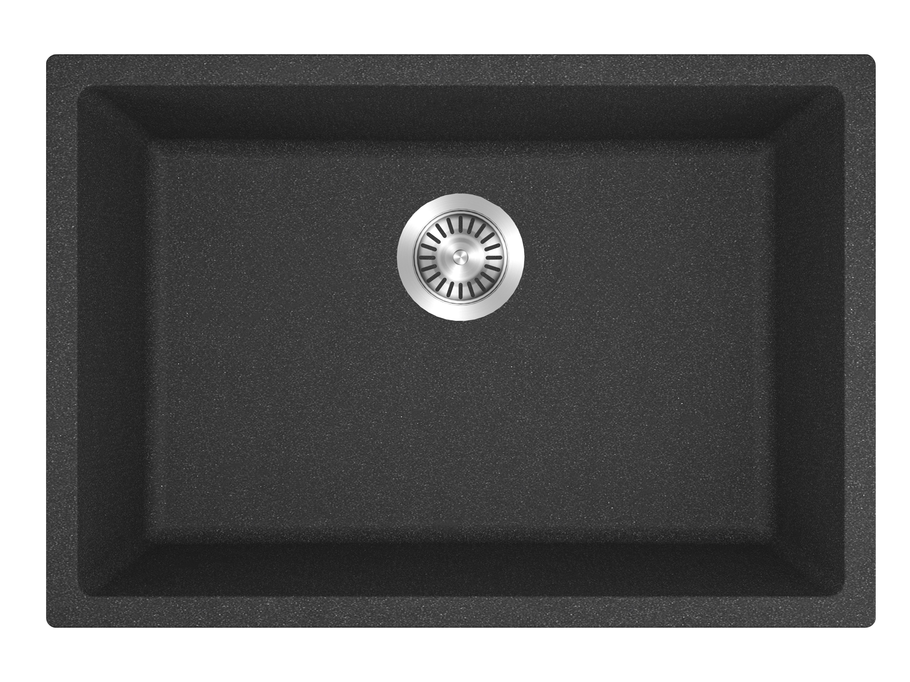 Milano Granite 650mm Sink Single Bowl Sink, Matte  Black