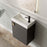 Milano Minimal 460mm Small Space Vanity - Matte Black - Ideal Bathroom Centre4525WHR - MB+MINI4525WH - MB+TOP4525 - GWWall HungRight Hand HingeGloss White