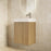 Milano Minimal 460mm Small Space Vanity - Natural Oak - Ideal Bathroom Centre4525WHR - OAK+MINI4525WH - OAK+TOP4525 - GWWall HungRight Hand HingeGloss White