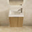 Milano Minimal 460mm Small Space Vanity - Natural Oak - Ideal Bathroom Centre4525WHR - OAK+MINI4525WH - OAK+TOP4525 - GWWall HungRight Hand HingeGloss White