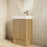 Milano Minimal 460mm Small Space Vanity - Natural Oak - Ideal Bathroom Centre4525FSR - OAK+MINI4525WH - OAK+TOP4525 - GWFreestandingRight Hand HingeGloss White