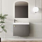 Milano Minimal 700mm Small Space Vanity with Shelf-Matte Black