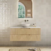 Milano Minimal Flat 1200mm Wall Hung Vanity Natural Oak