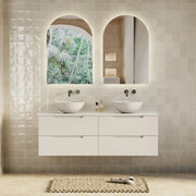 Milano Minimal Flat 1500mm Wall Hung Vanity Matte White
