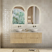 Milano Minimal Flat 1500mm Wall Hung Vanity Natural Oak