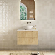 Milano Minimal Flat 750mm Wall Hung Vanity Natural Oak