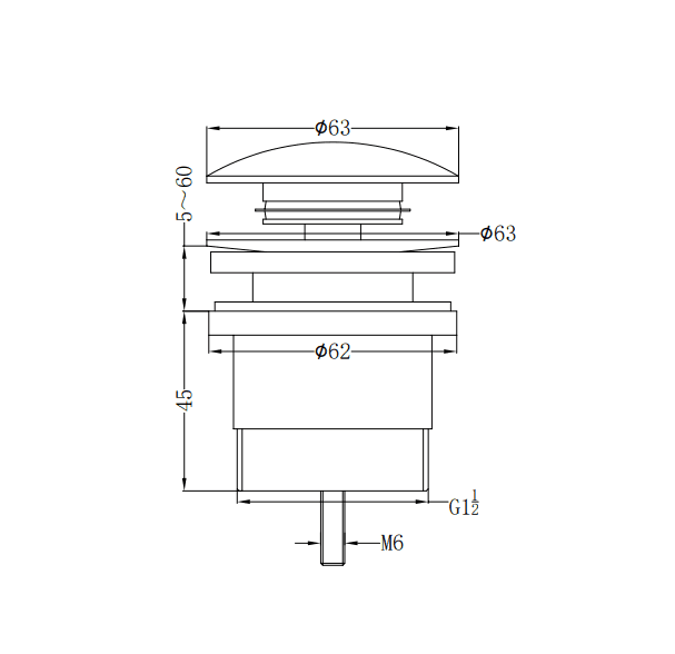 Milano Murshroom Universal Pop - Up Waste - Brushed Nickel - Ideal Bathroom CentreWASUNI - BN