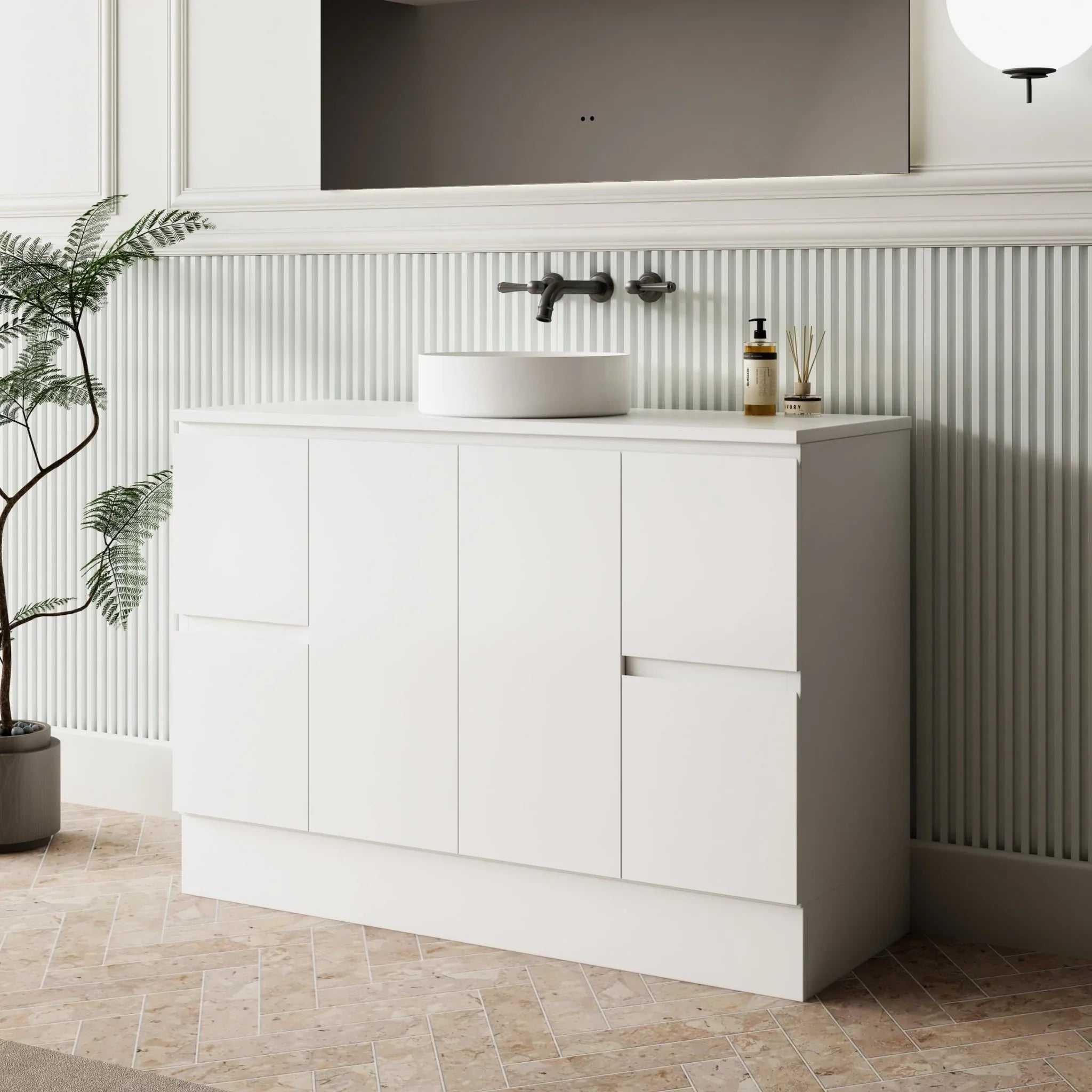 MILANO New Elegant 1200mm Freestanding Vanity - Ideal Bathroom CentreEL - 1200