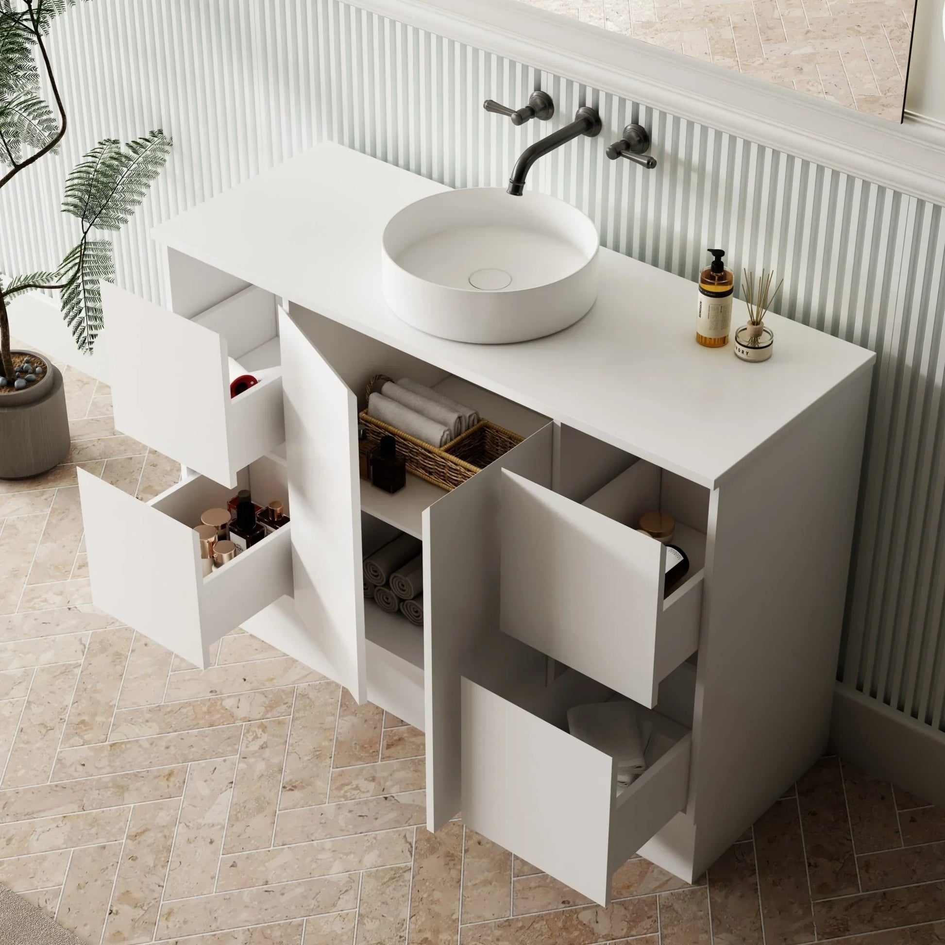 MILANO New Elegant 1200mm Freestanding Vanity - Ideal Bathroom CentreEL - 1200
