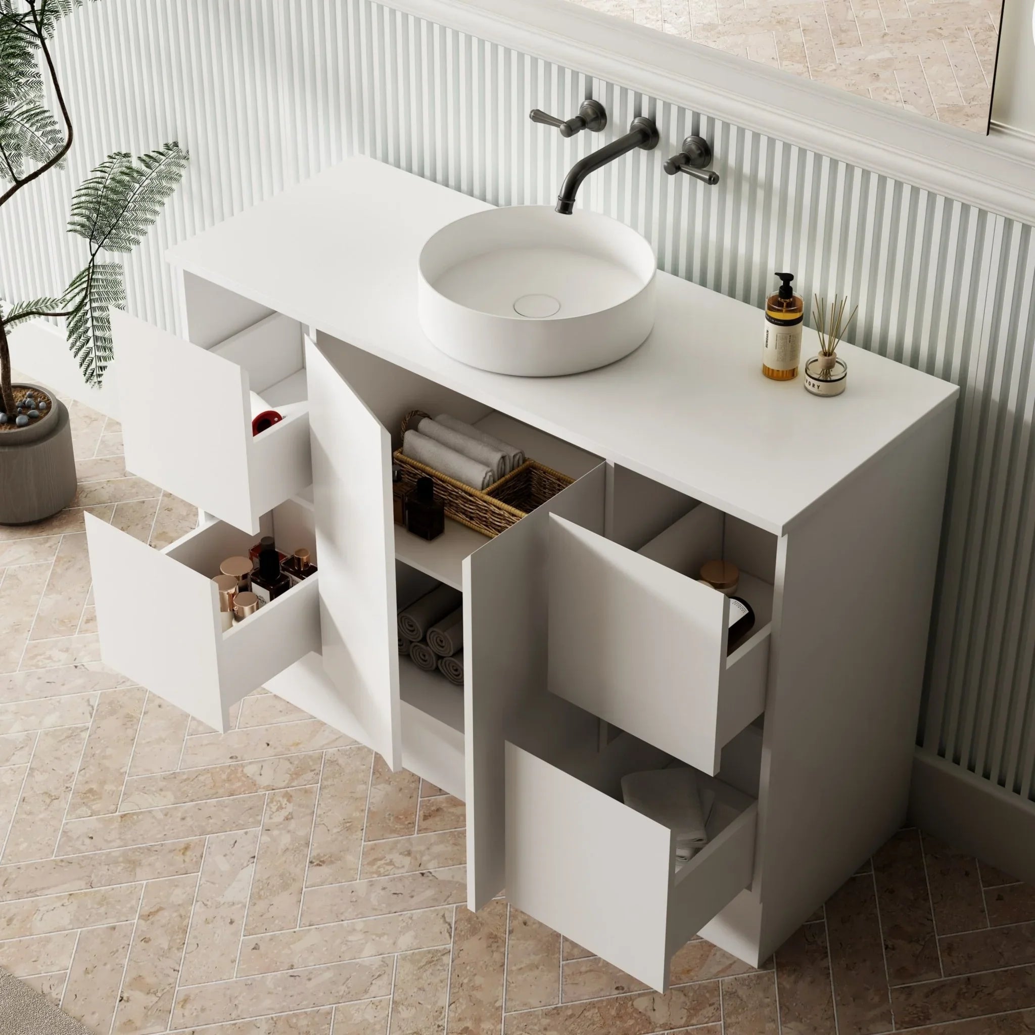 MILANO New Elegant 1200mm Freestanding Vanity - Ideal Bathroom CentreEL - 1200
