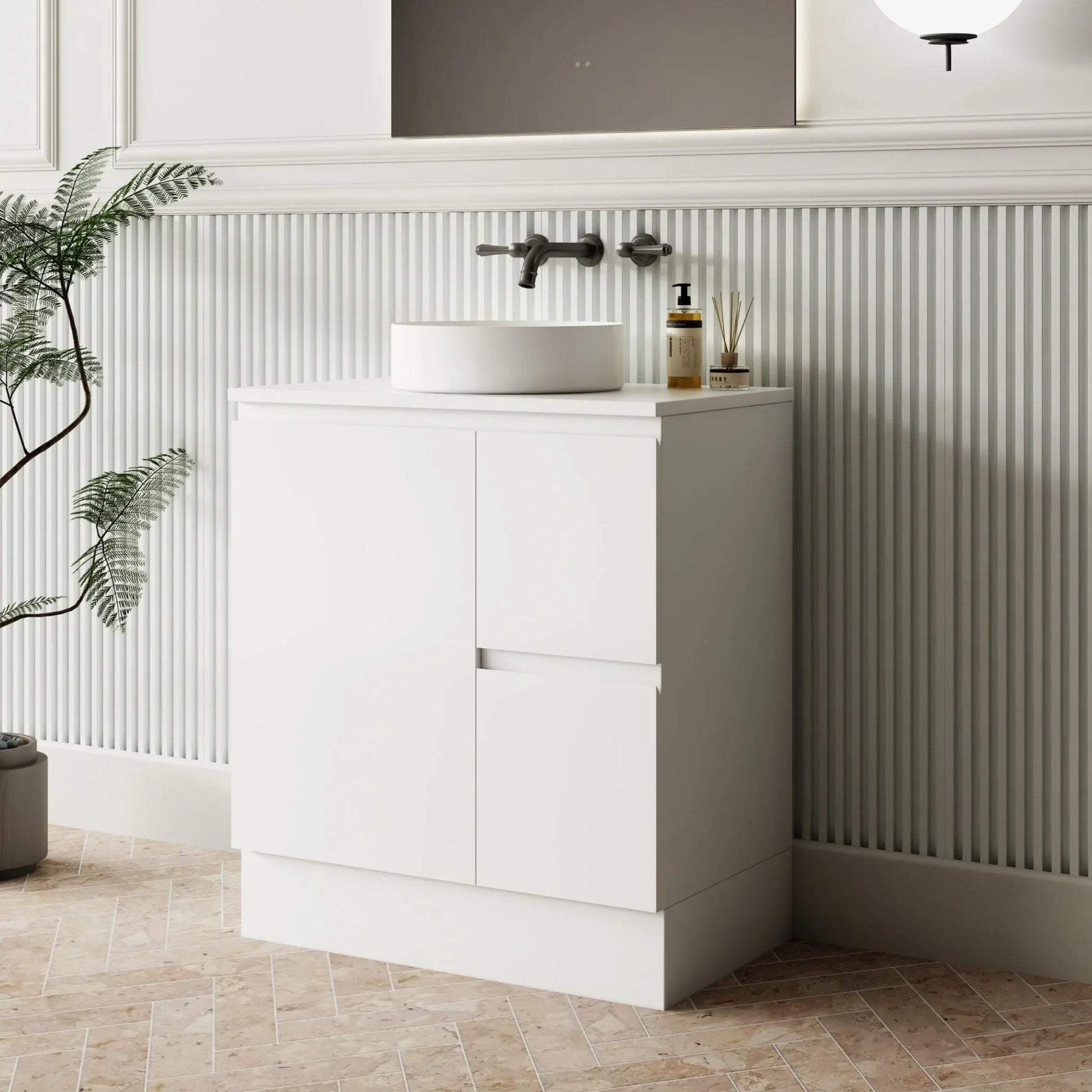 MILANO New Elegant 750mm Freestanding Vanity - Ideal Bathroom CentreEL - 750RHRight Hand Drawer