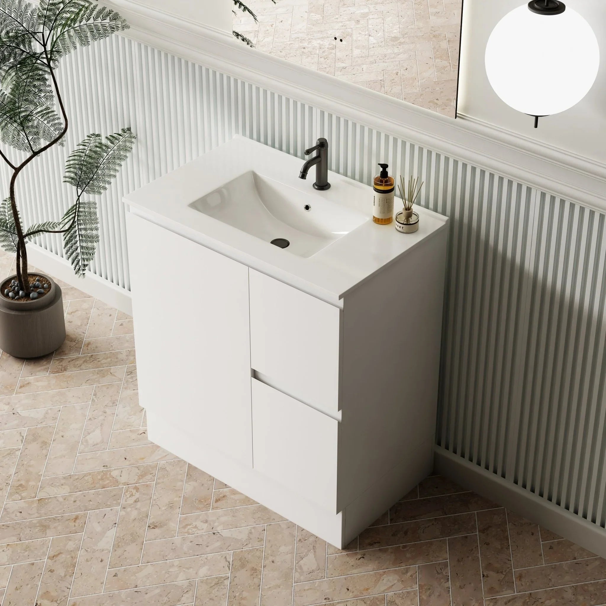 MILANO New Elegant 750mm Freestanding Vanity - Ideal Bathroom CentreEL - 750RHRight Hand Drawer