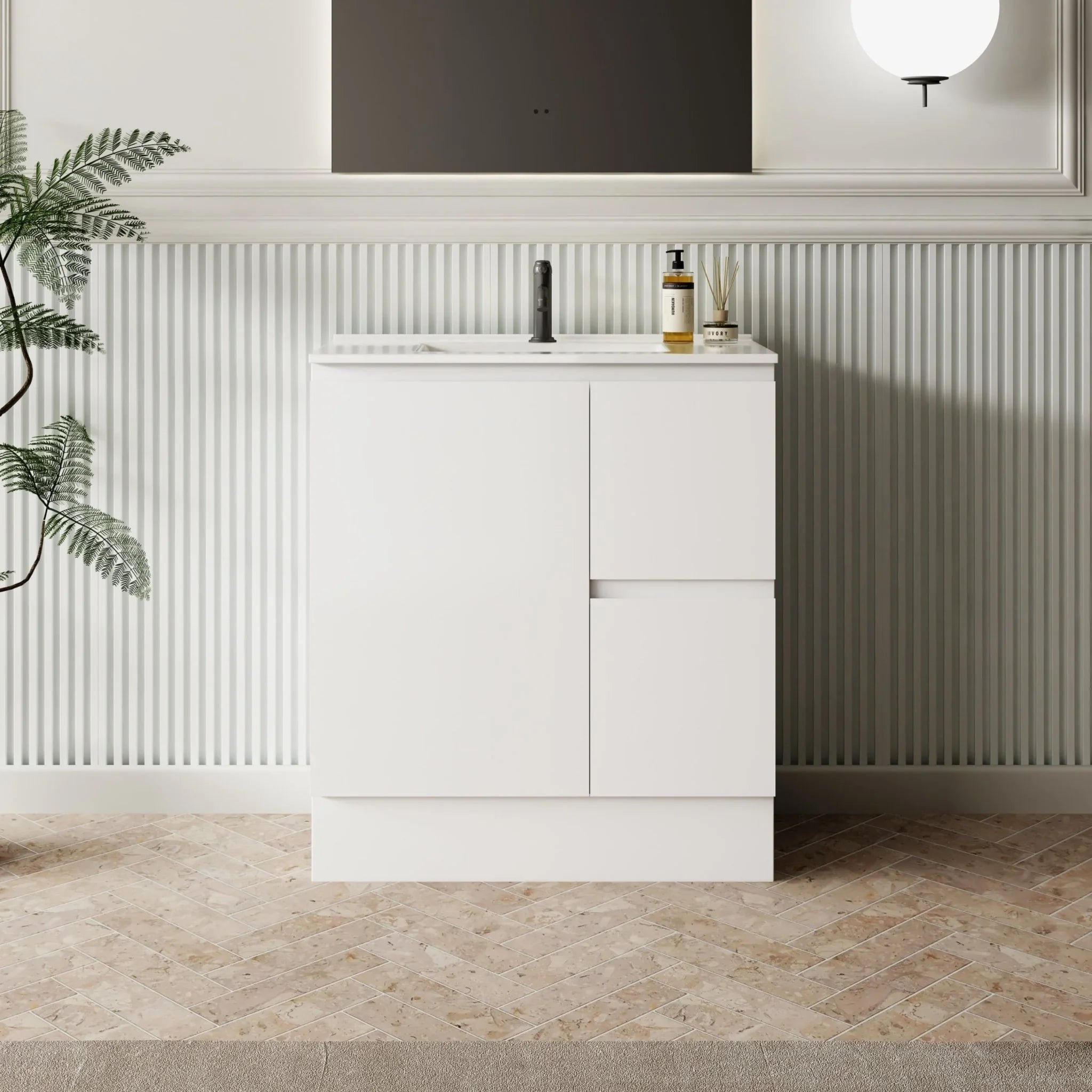 MILANO New Elegant 750mm Freestanding Vanity - Ideal Bathroom CentreEL - 750RHRight Hand Drawer