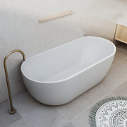 Milano Oval Back To Wall Bath Gloss White