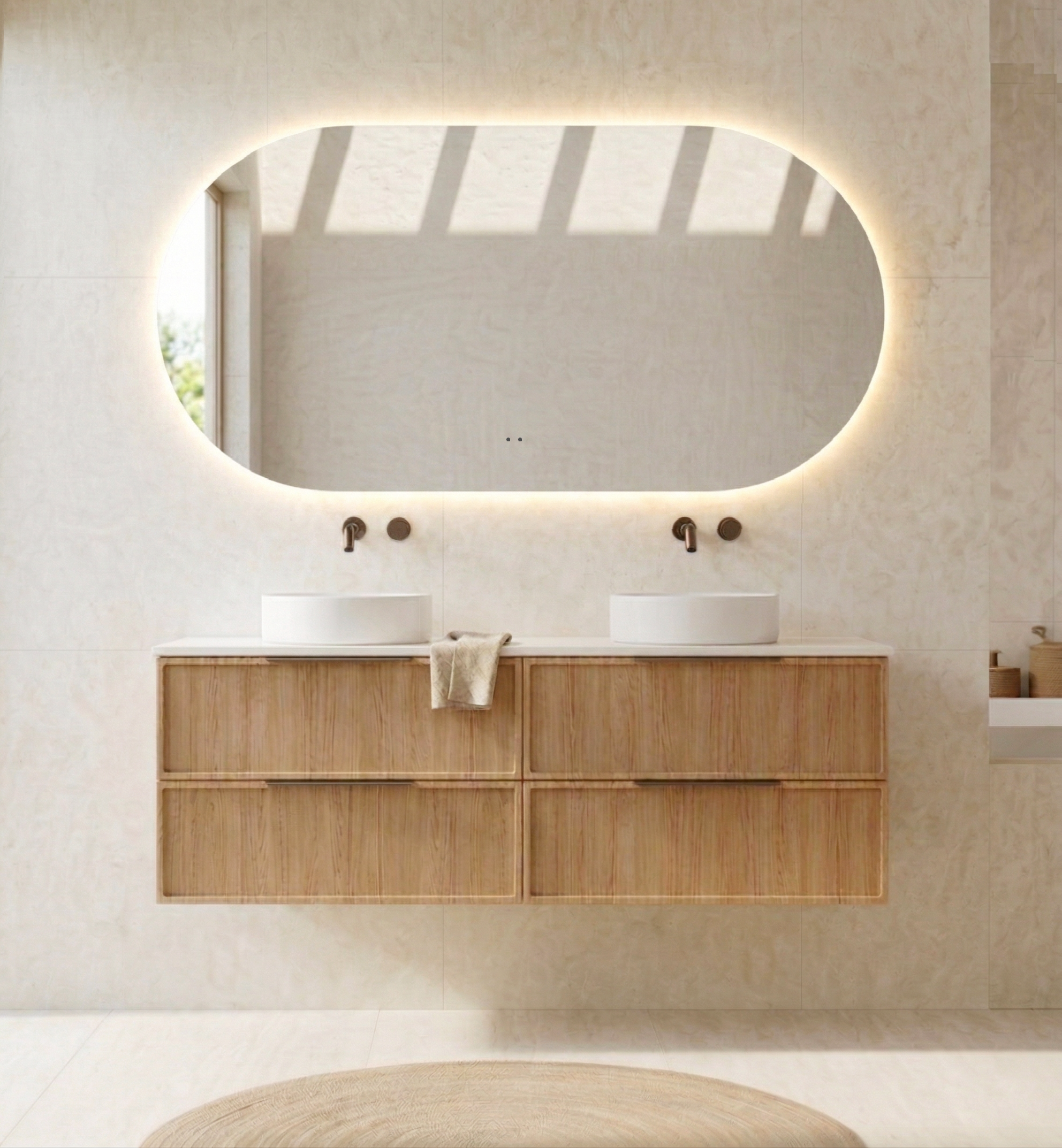 Milano Pill 1500x900mm Frameless LED Mirror