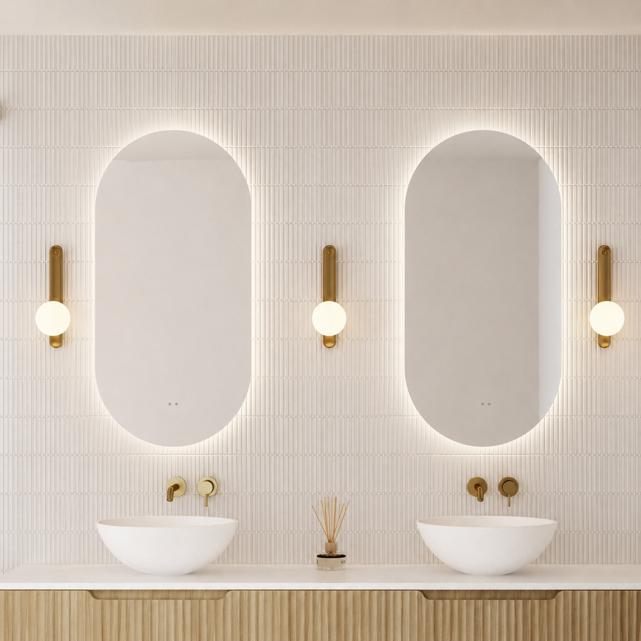 Milano Pill 450x900mm Frameless LED Mirror