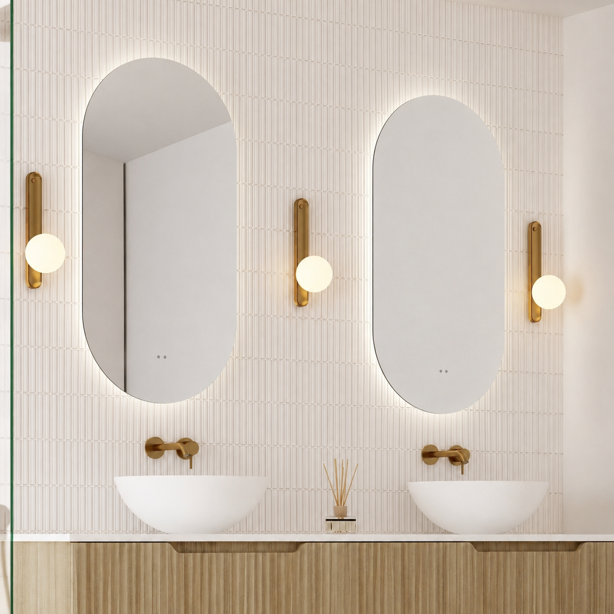 Milano Pill 450x900mm Frameless LED Mirror