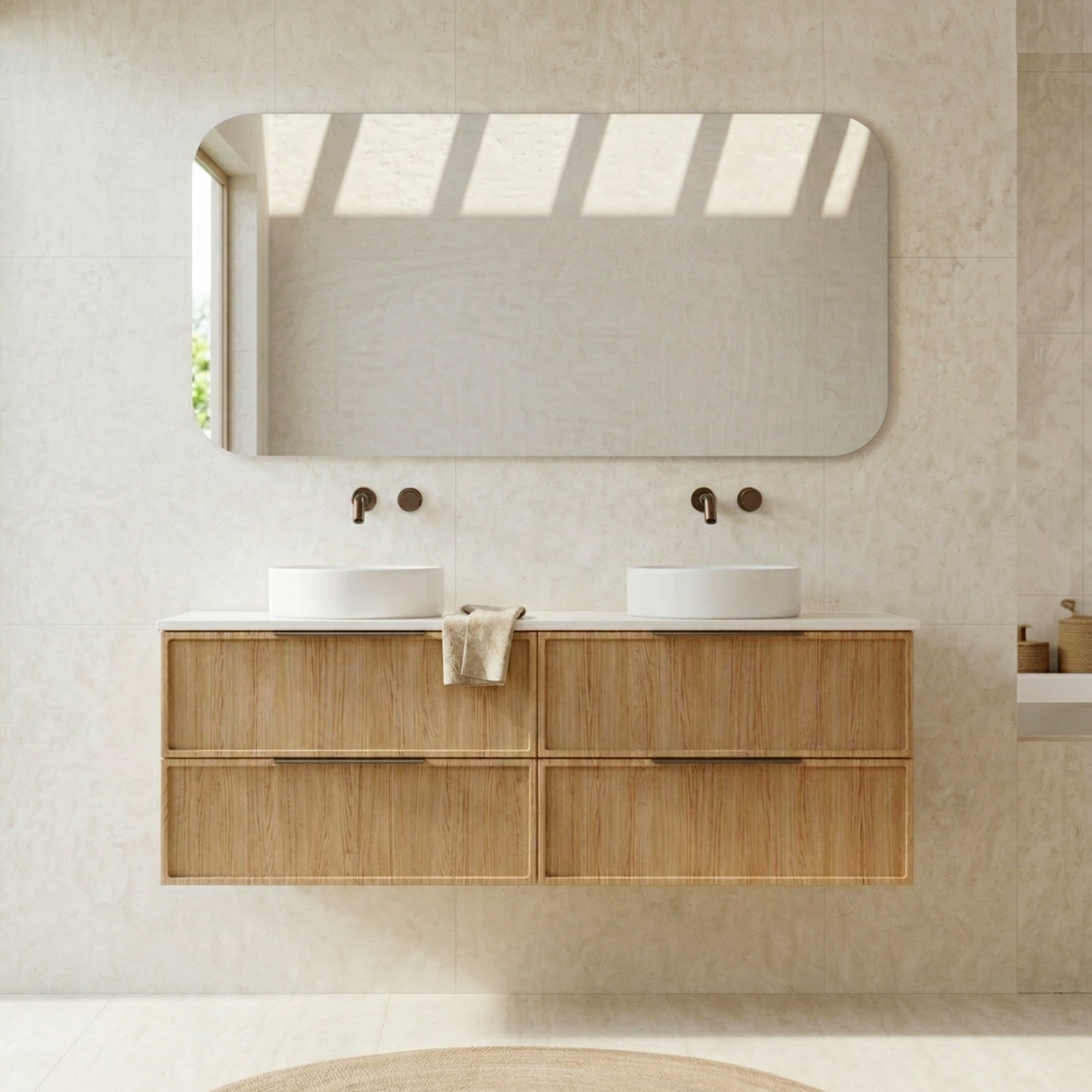 Milano Rectangular 1500x900mm Frameless Polished Edge Mirror