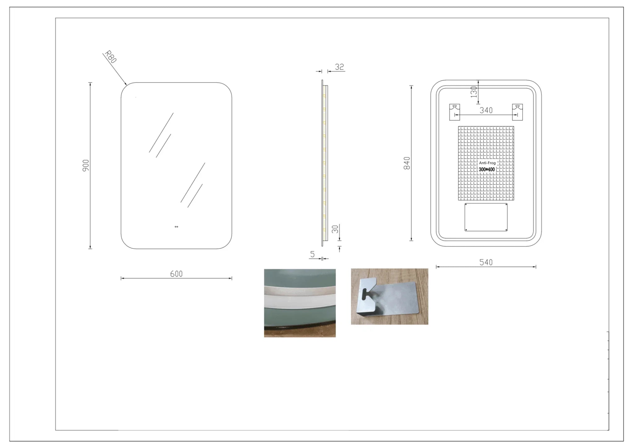 Milano Rectangular 600x900mm Frameless LED Mirror - Ideal Bathroom CentreRE6090LED