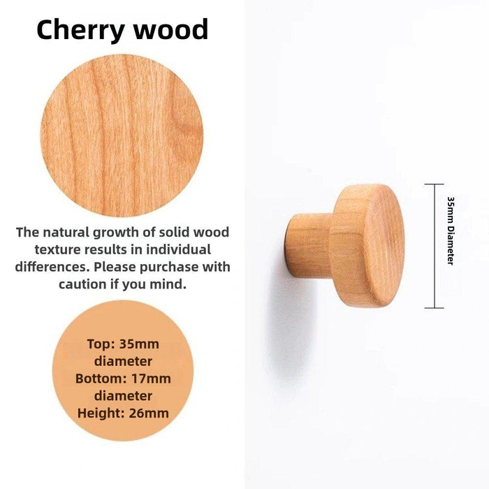 Milano Round 35mm Timber Knob - Cherrywood - Ideal Bathroom CentreCH - RN3535 - Cherrywod