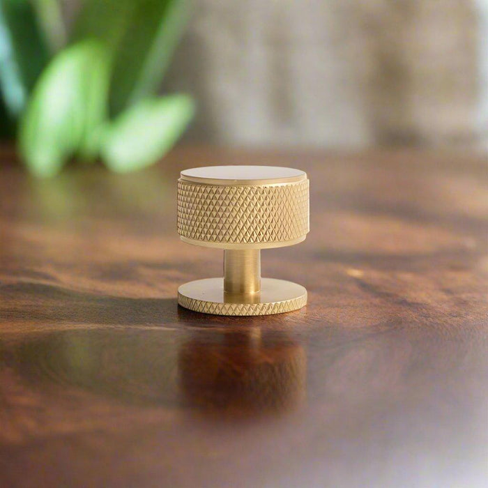 Milano Round 3D Diamond Knob - Brushed Gold - Ideal Bathroom CentreCH - DIA2828