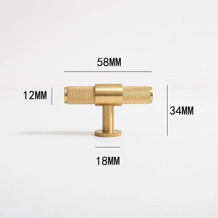 Milano Round 3D Diamond T - Bar Knob - Brushed Gold - Ideal Bathroom CentreCH - DIA5812