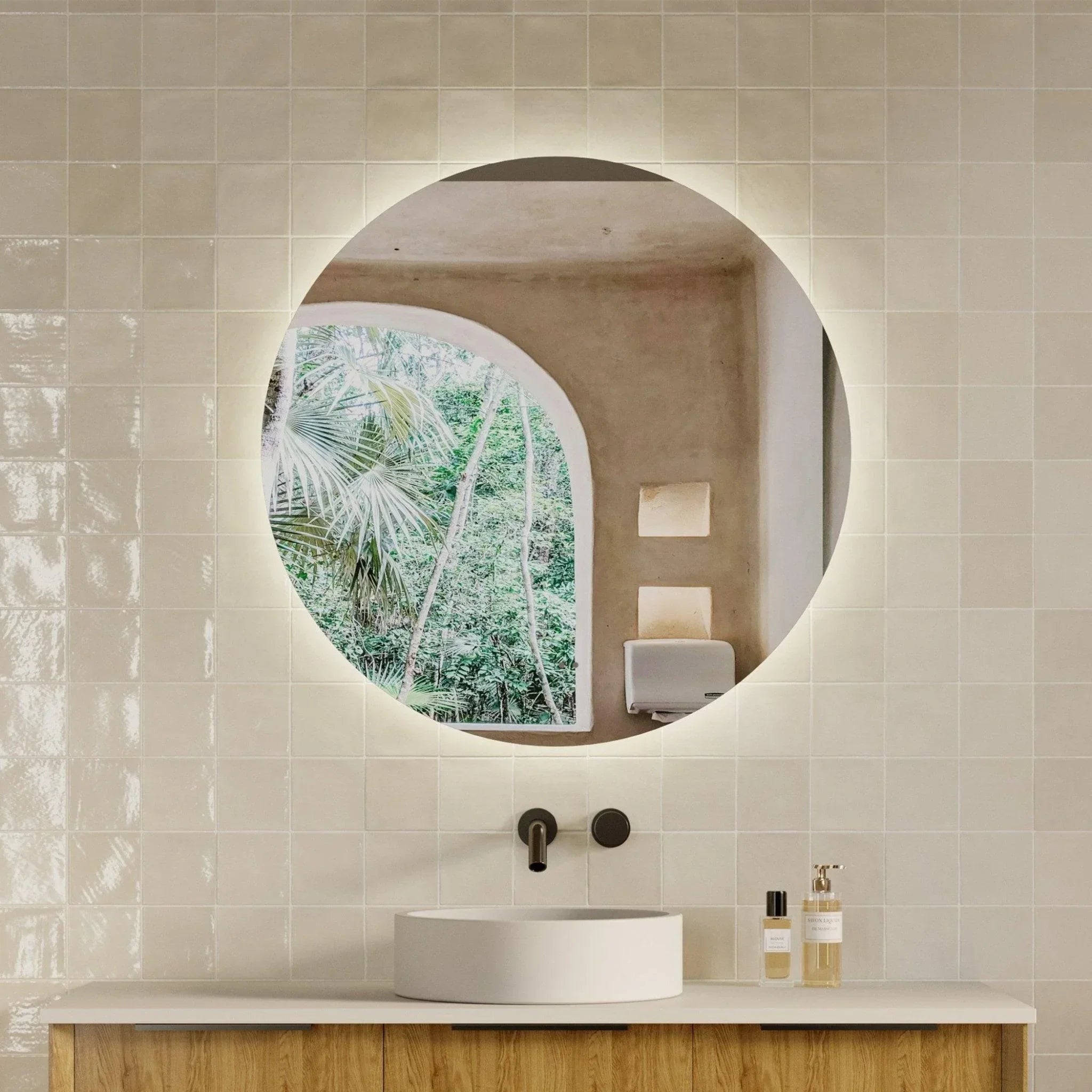 Milano Round 800mx800mm Frameless LED Mirror - Ideal Bathroom CentreRN8080LED