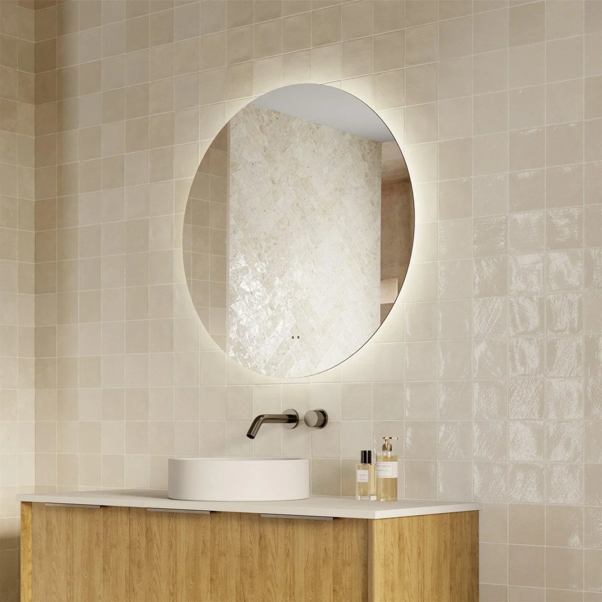 Milano Round 800mx800mm Frameless LED Mirror - Ideal Bathroom CentreRN8080LED