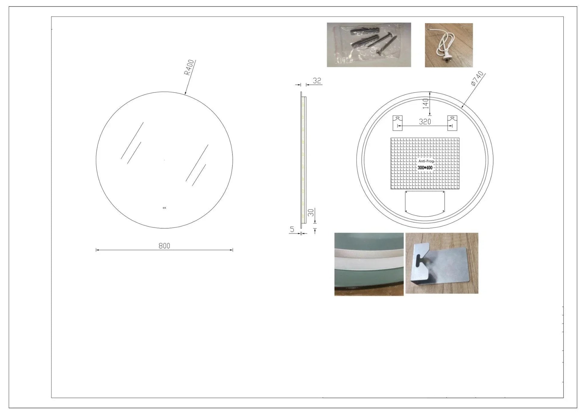 Milano Round 800mx800mm Frameless LED Mirror - Ideal Bathroom CentreRN8080LED