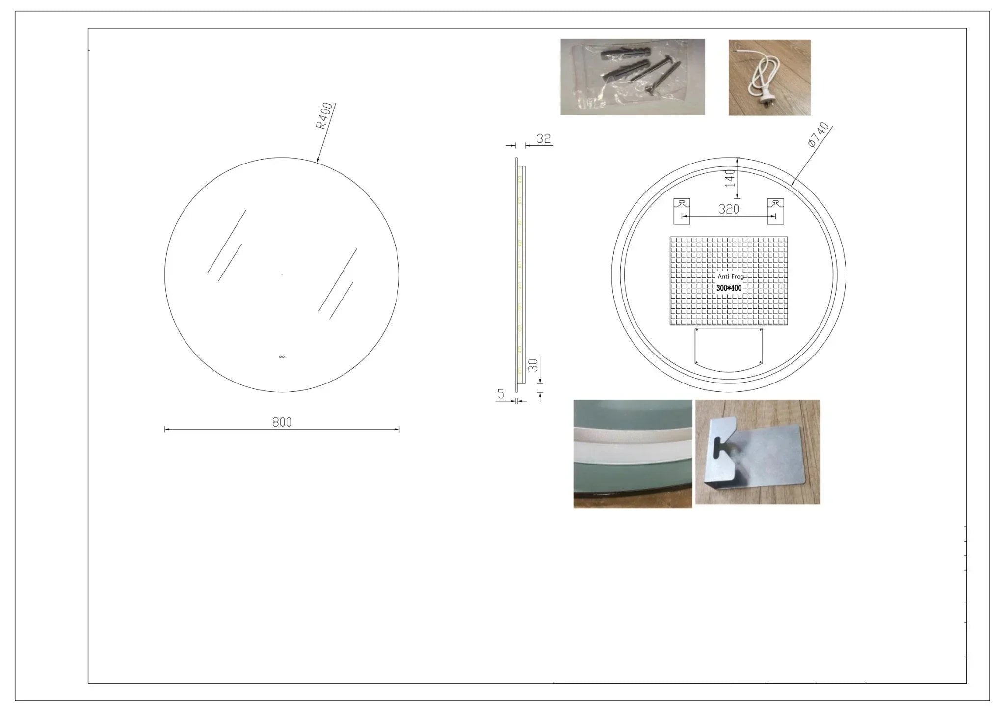 Milano Round 800mx800mm Frameless LED Mirror - Ideal Bathroom CentreRN8080LED