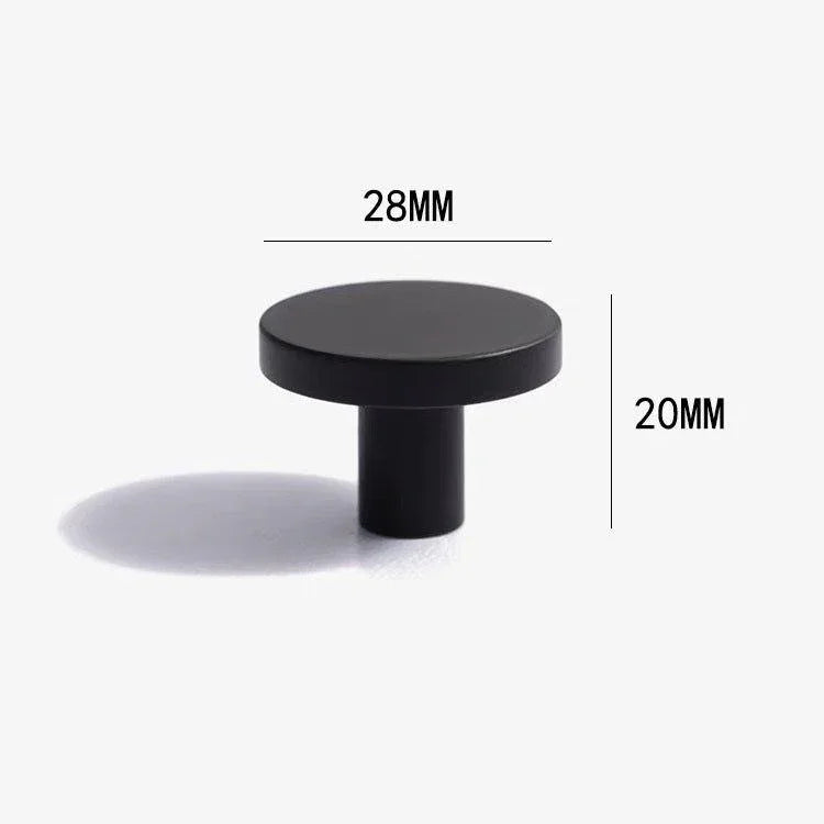 Milano Round Flat Knob - Matte Black - Ideal Bathroom CentreCH - FLA2828MB