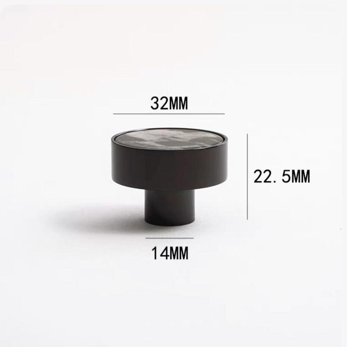 Milano Round Marble Look Knob Handle - Matte Black - Ideal Bathroom CentreCH - MAR3232MB