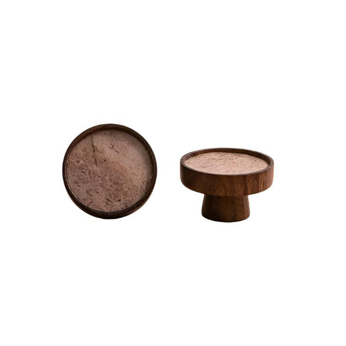 Milano Round Walnut with Rockface Knob Handle - Ideal Bathroom CentreCH - RN2828 - WALNUT - ROCK