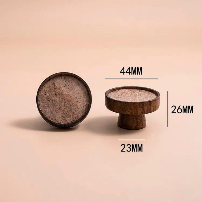 Milano Round Walnut with Rockface Knob Handle - Ideal Bathroom CentreCH - RN2828 - WALNUT - ROCK