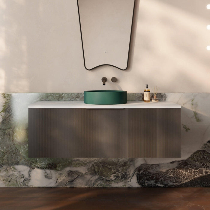 Milano Sicily 1200mm V - Groove Wall Hung Vanity - Empire Black - Ideal Bathroom CentreSI1200EO