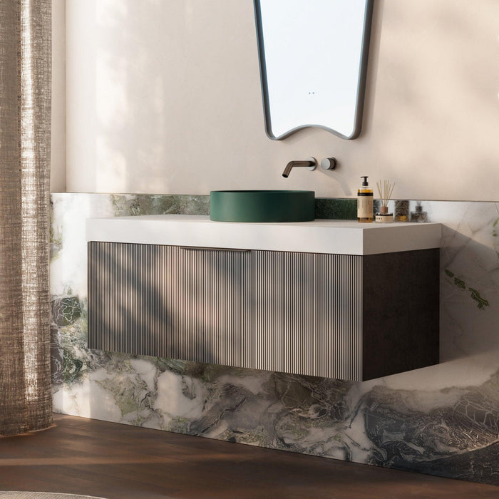 Milano Sicily 1200mm V - Groove Wall Hung Vanity - Empire Black - Ideal Bathroom CentreSI1200EO