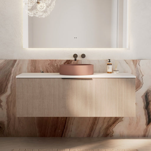 Milano Sicily 1200mm V - Groove Wall Hung Vanity - Pink Washed - Ideal Bathroom CentreSI1200WO