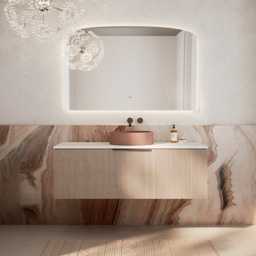 Milano Sicily 1200mm V - Groove Wall Hung Vanity - Pink Washed - Ideal Bathroom CentreSI1200WO